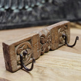 Indian Handmade Carved Solid Wood Wall Hanger 297